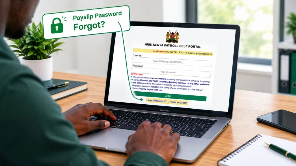 reset your uhr payslip password